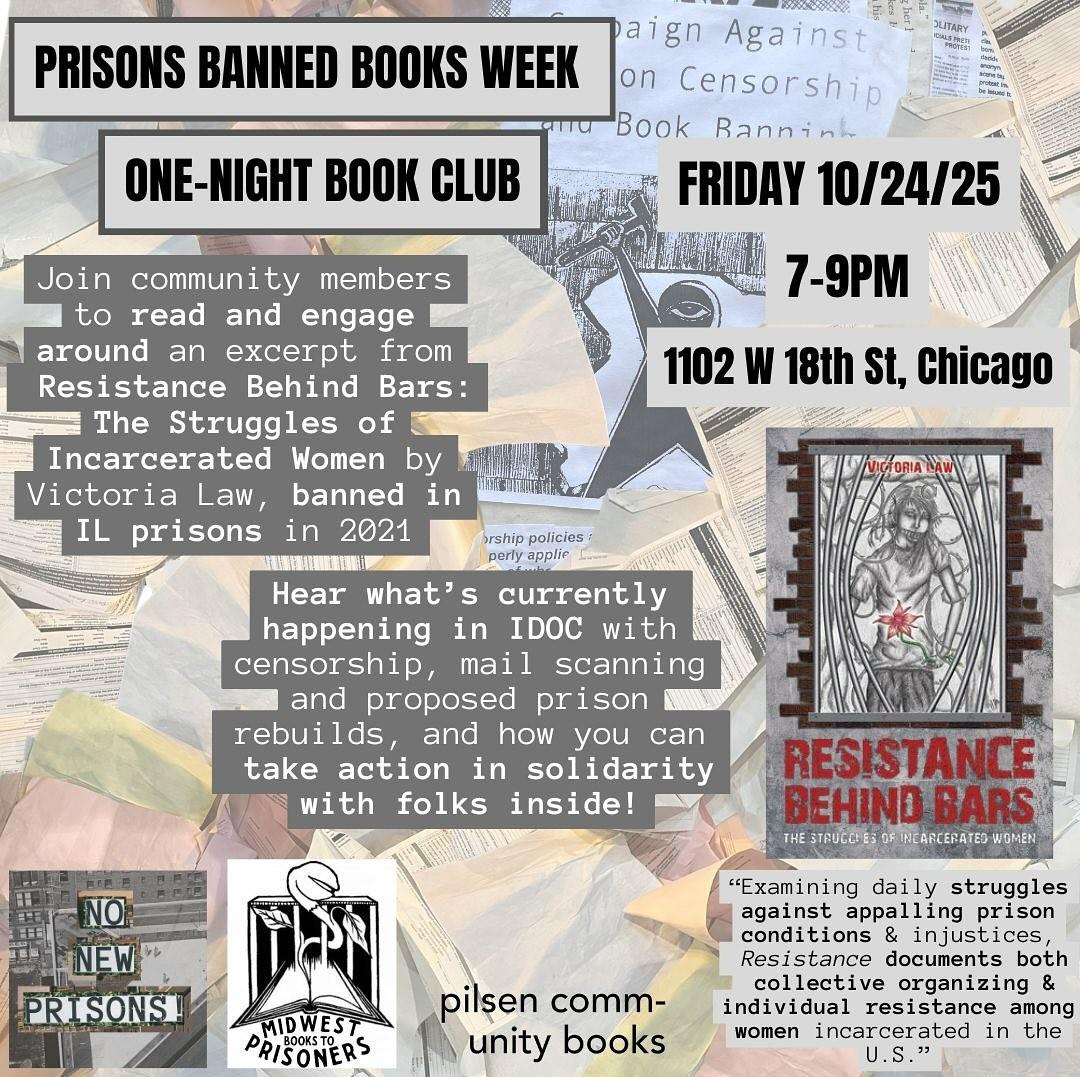 flyer for one night book club at pilsen books october 24