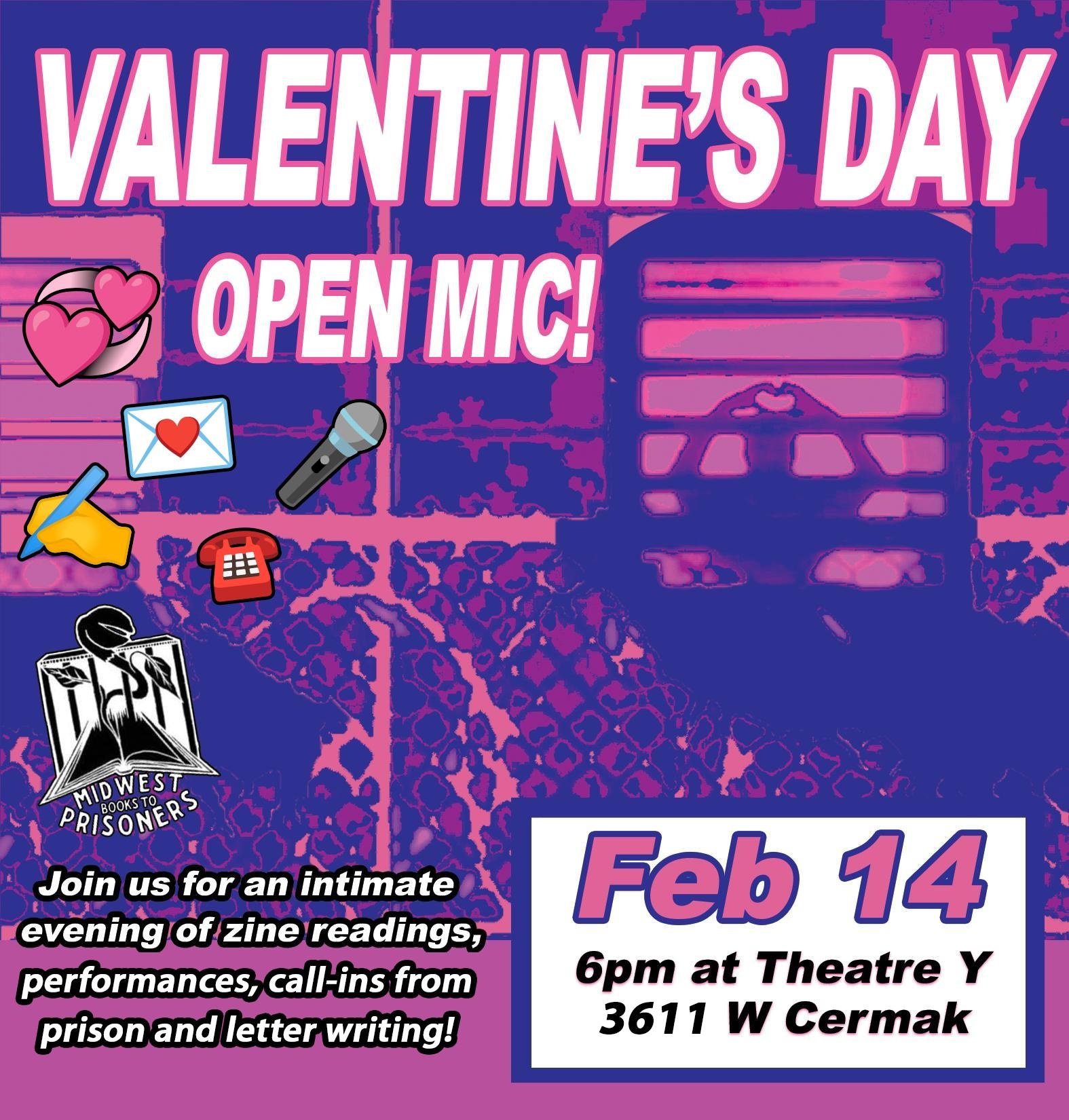 valentines day 2026 open mic at theatre y